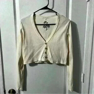 Future State Embroidered Cropped Cardigan Medium